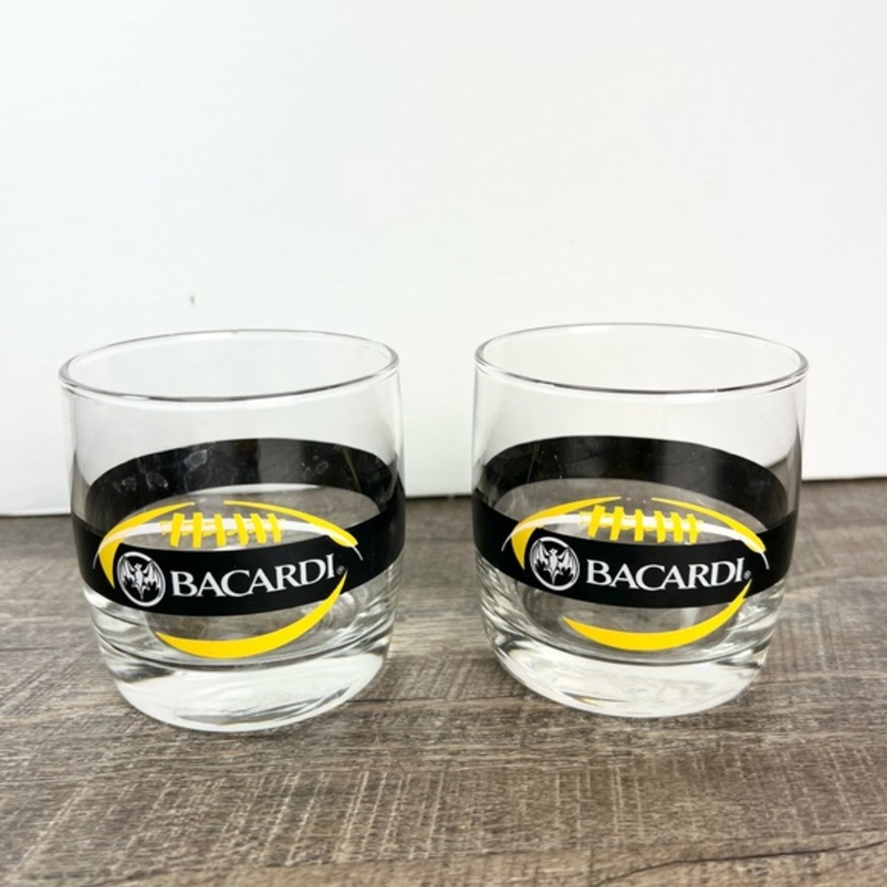 Bacardi drink glasses high ball Rum barware lowball